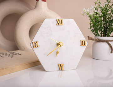 Minimal Marble Table Clock